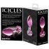 Icicles No. 48 - blomsterdesign glas anal plug (pink)