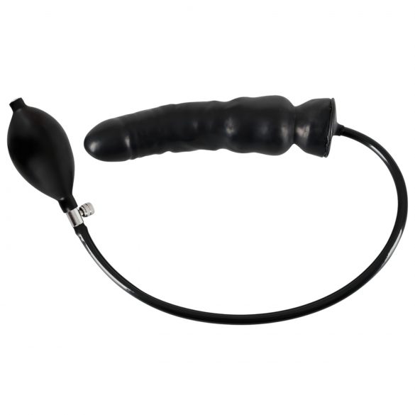 LATEX - oppustelig dildo (sort)