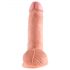 King Cock 7 dildo med kugler (18 cm) - naturlig