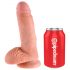 King Cock 7 dildo med kugler (18 cm) - naturlig