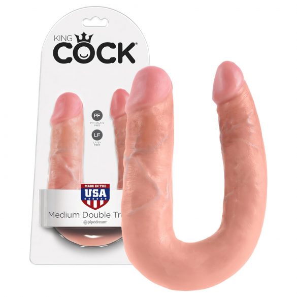 King Cock dobbelt dildo (medium) - naturlig