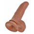 King Cock 9 ægte dildo (23 cm) - brun