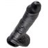 King Cock 10 med kugler (25 cm) - sort