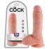 King Cock 20 cm dildo med kugler - natur