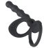 Black Velvet - Pirrende ring med analdildo (sort)