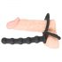 Black Velvet - Pirrende ring med analdildo (sort)