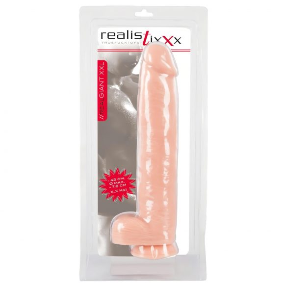 realistixxx Giant 3XL - realistisk dildo (42cm) - naturfarvet