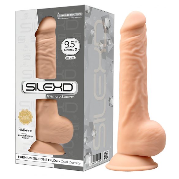 Silexd 9,5 - sugekopdildo - 24cm (naturlig)