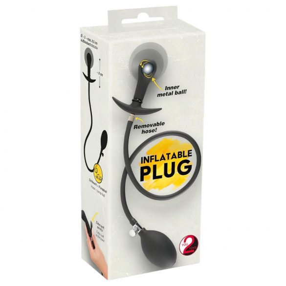 You2Toys - kugleanalplug med pumpe (sort)