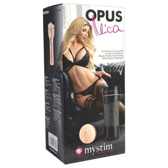 mystim OPUS Mica - livagtig vagina masturbator (naturlig-sort)