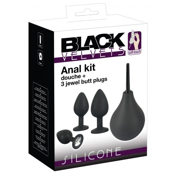 Black Velvet - 4-delt sort analplug-sæt