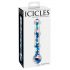 Icicles No. 08 - bølget, dobbeltglas dildo (klar-blå)