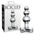 Icicles No. 47 - Tredobbelt perlet glas anal plug (gennemsigtig)