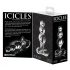 Icicles No. 47 - Tredobbelt perlet glas anal plug (gennemsigtig)