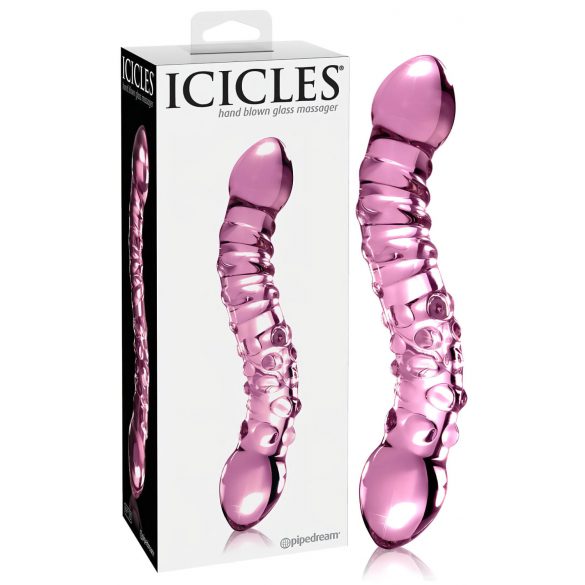 Icicles No. 55 - Dobbeltsidet G-punkt glasdildo (pink)