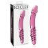 Icicles No. 57 - pink dobbeltsidet glasdildo med penisdesign