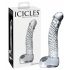 Icicles No. 61 - Elegant glasdildo med kugler (gennemsigtig)