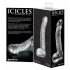 Icicles No. 61 - Elegant glasdildo med kugler (gennemsigtig)