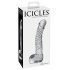 Icicles No. 61 - Elegant glasdildo med kugler (gennemsigtig)