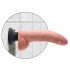 King Cock 9 - Fleksibel vibrator med sugekop (26cm) - natur