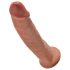 King Cock 9 - Livagtig dildo med sugefod (23cm) - Mørk natur