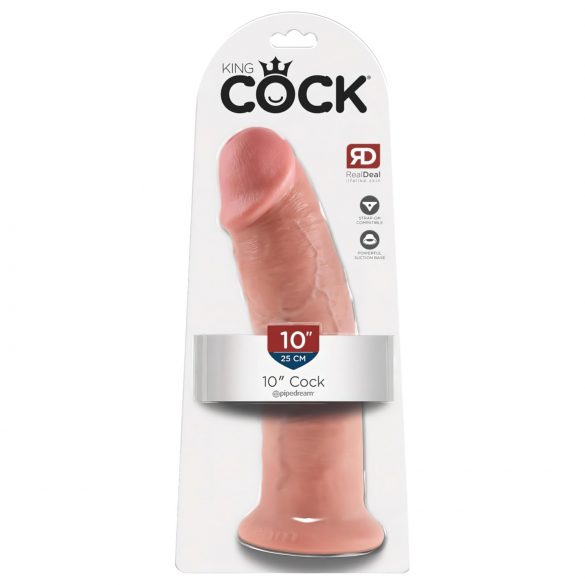 King Cock 10 - stor dildó med sugekop (25cm) - natur