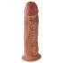 King Cock 10 - Stor sugekopdildo (25cm) - mørk naturlig