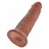 King Cock 10 - Stor sugekopdildo (25cm) - mørk naturlig