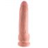 King Cock 9 - Stor sugekopdildo med kugler (23 cm) - naturlig