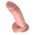 King Cock 9 - Stor sugekopdildo med kugler (23 cm) - naturlig