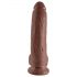 King Cock 9 - Stor sugebund dildo med boller (23 cm) - brun