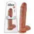 King Cock 11 - sugekop, 28cm dildo m. nosser - mørk natur