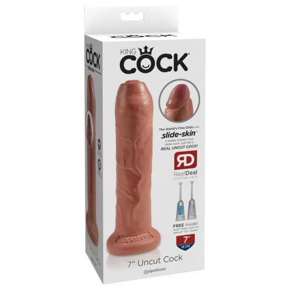 King Cock 7 - Livagtig dildo (18 cm) - mørk naturlig