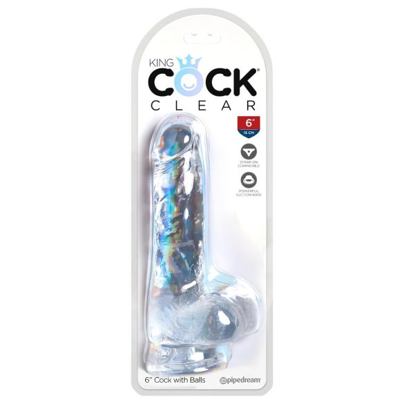 King Cock Clear 6 - Sugekopping, realistisk dildo (15 cm)