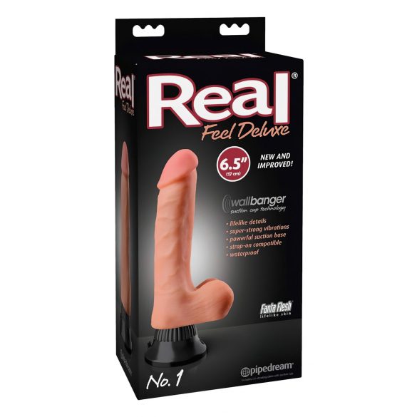 Real Feel Deluxe No.1 - Naturtro Dildo med Vibration