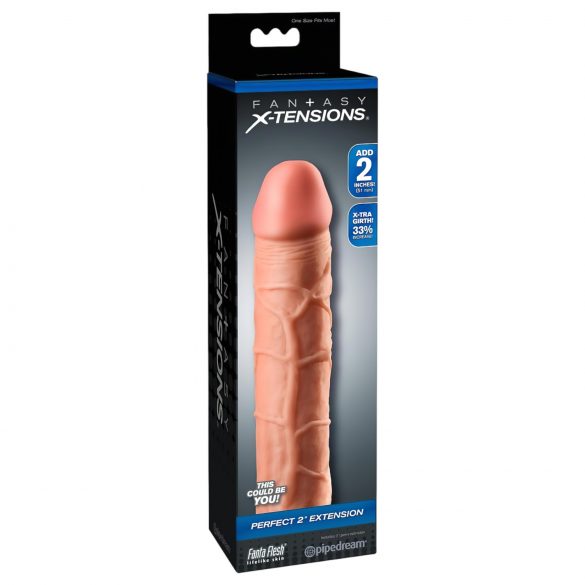 X-TENSION Perfect 2 - realistisk penishylster (20,3 cm) - natur