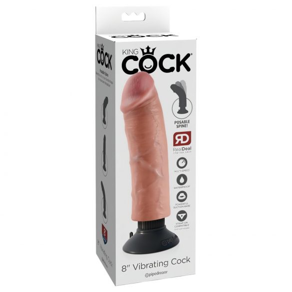 King Cock 8 - bøjeligt, realistisk vibrator (25cm)