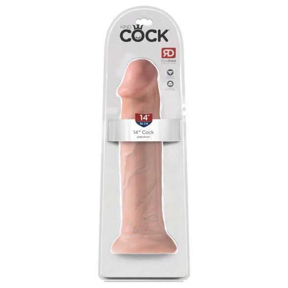 King Cock 14 - stor dildo med sugekop (36cm) - naturlig