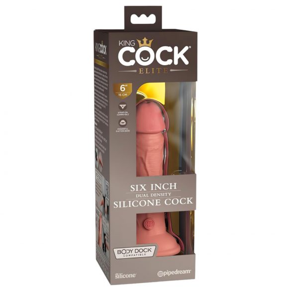 King Cock Elite 6 - naturtro dildo med sugekop (15 cm)