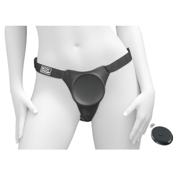 Body Dock G-spot Pro - trådløs strap-on (sort)