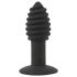 Black Velvet Twist - genopladelig silikone anal vibrator (sort)