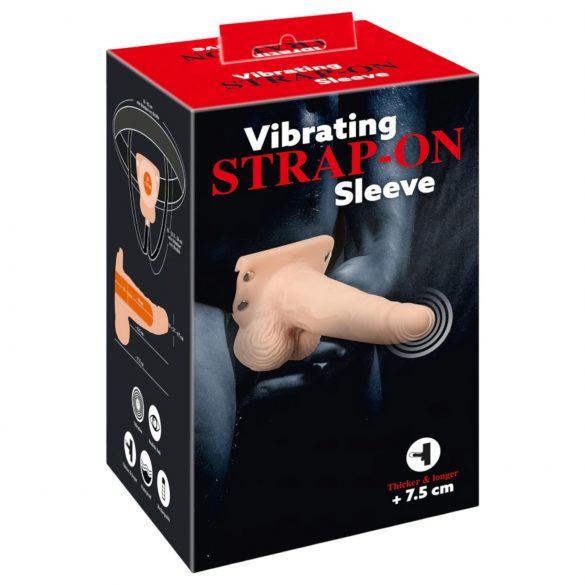 You2Toys Strap-on - Opladelig og justerbar vibrator (naturlig)