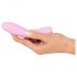 Cuties Mini 3 - genopladelig, vandtæt, rillet vibrator (pink)