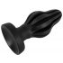 ANOS - blød ribbet analdildo - 5 cm (sort)