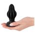 ANOS - blød ribbet analdildo - 5 cm (sort)