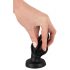 ANOS - blød ribbet analdildo - 5 cm (sort)