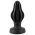 ANOS - ribbet blød anal plug - 7 cm (sort)