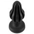 ANOS - ribbet blød anal plug - 7 cm (sort)