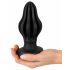 ANOS - ribbet blød anal plug - 7 cm (sort)