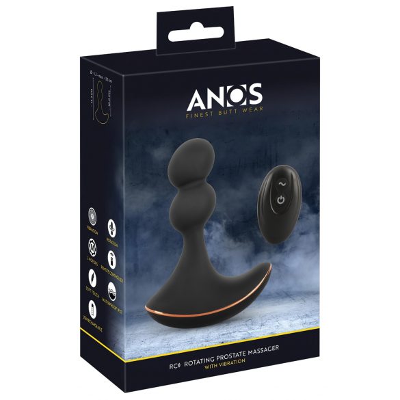 ANOS - dobbeltmotor roterende anal vibrator (sort)